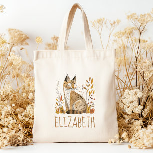 Bolsa Tote Lince da Floresta Personalizado Fofo