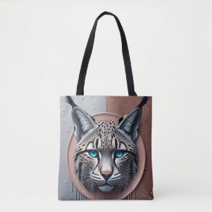 Bolsa Tote Lince Selvagem Geométrico com Detalhes Modernos
