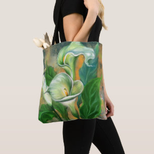 Bolsa Tote Linda Calla Lily Flower - Desenho de Arte Migrado