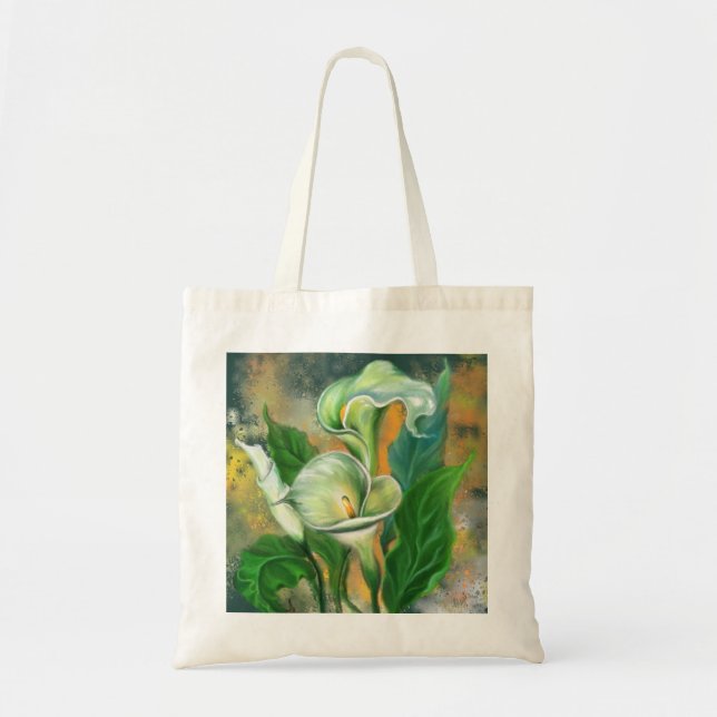 Bolsa Tote Linda Calla Lily Flower Tote Bag Pintura (Frente)
