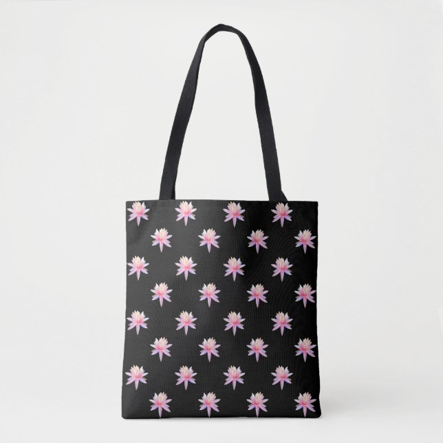Bolsa Tote Linda Flor de Lotus Legal Padrão de Trendy (Frente)