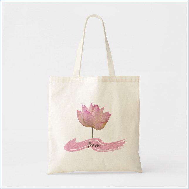 Bolsa Tote Linda Flor de Lotus Rosa (Bookmark my store! https://www.zazzle.com/store/capricepetit)