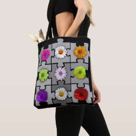 Bolsa Tote Linda Flor Poppy e Padrão de Gerberas
