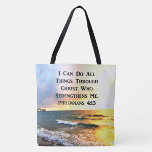 BOLSA TOTE LINDA FOTO DE SCRIPTURE DOS FILIPEIROS 4:13