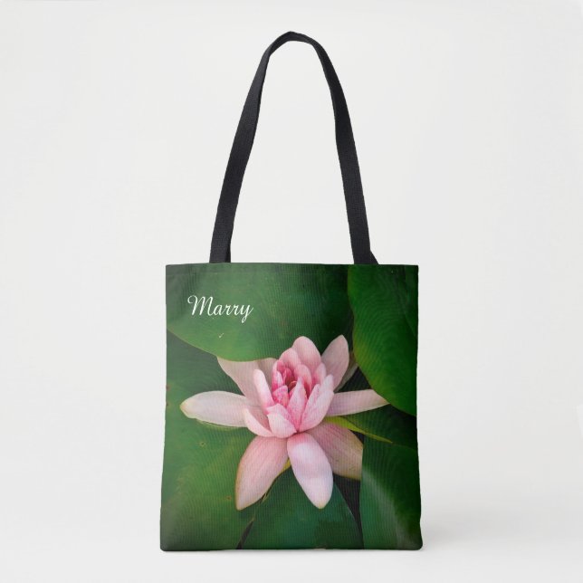 Bolsa Tote Linda Foto Personalizada do Flor de Lotus (Frente)