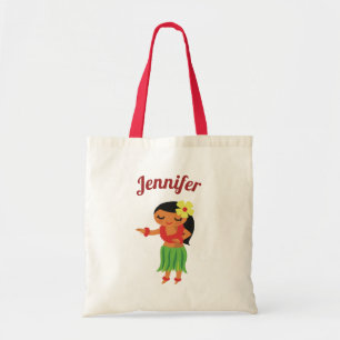 Bolsa Tote Linda Garota Havaiana de Hula Luau Crianças