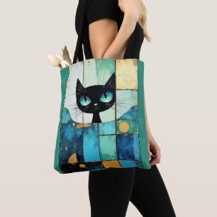 Bolsa Tote Linda Gato Pintado Arte