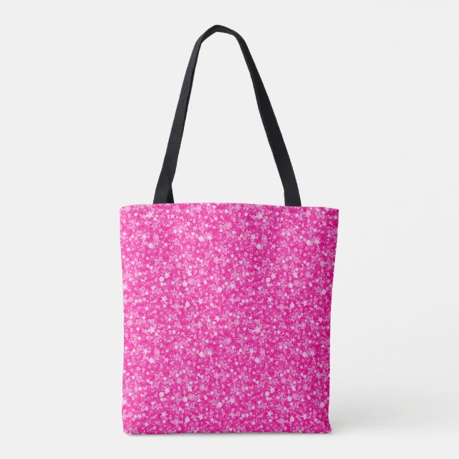 Bolsa Tote Linda Glitter Rosa E Branco (Verso)