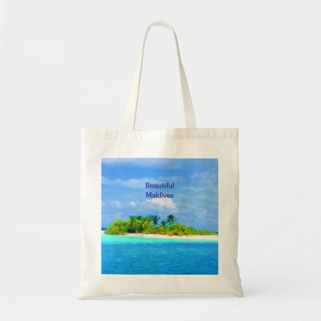 Bolsa Tote Linda ilha tropical nas Maldivas (Frente)