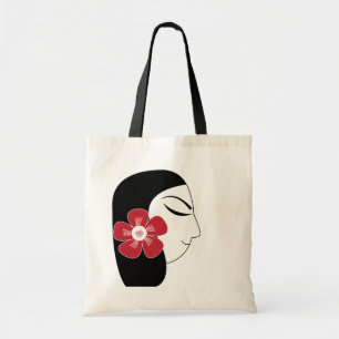 Bolsa Tote Linda Ilustração de Menina de Mulher