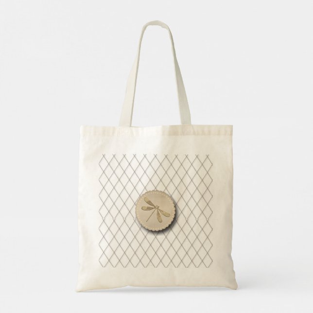 Bolsa Tote Linda Libélula Dourada (Verso)