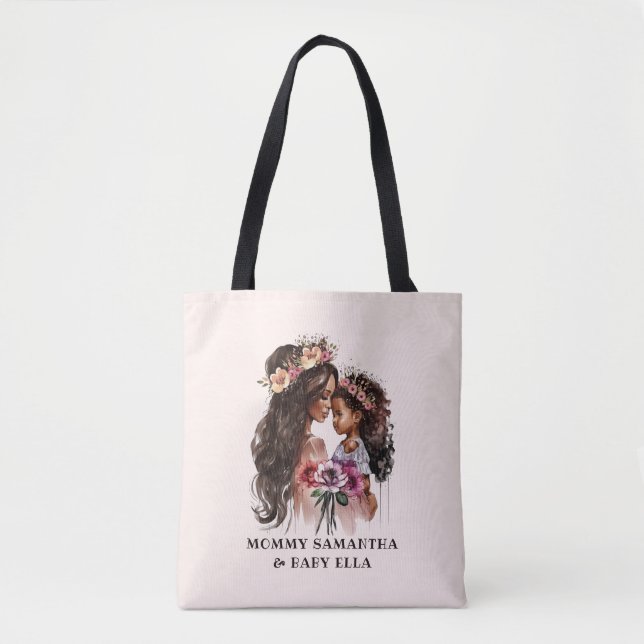 Bolsa Tote Linda mãe negra e filha (Frente)