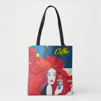 "Linda moça com copa de café" Pop Art