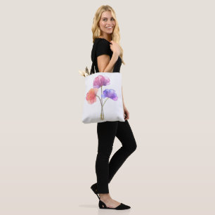 Bolsa Tote Linda Mola Aquosa de Pintura de Flores