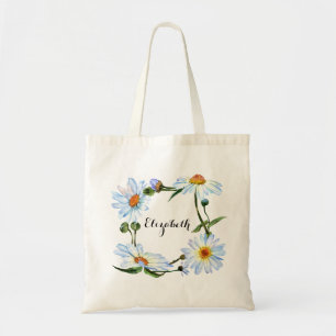Bolsa Tote Linda Monograma Flor de Margarida nome