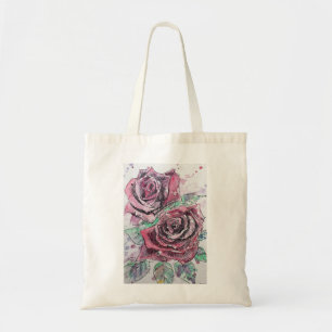 Bolsa Tote Linda pintura por aquarela Rosa vermelha