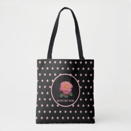 Bolsa Tote Linda Rosa Rosa e Estrelas Rosa