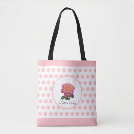Bolsa Tote Linda Rosa Rosa e Pontos Polka