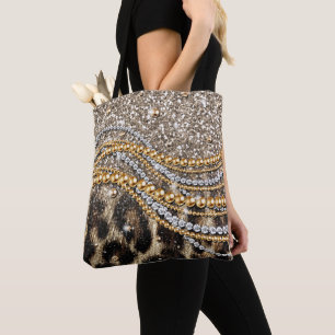 Bolsa Tote Linda Trendência Leopard Faux Impressão Animal