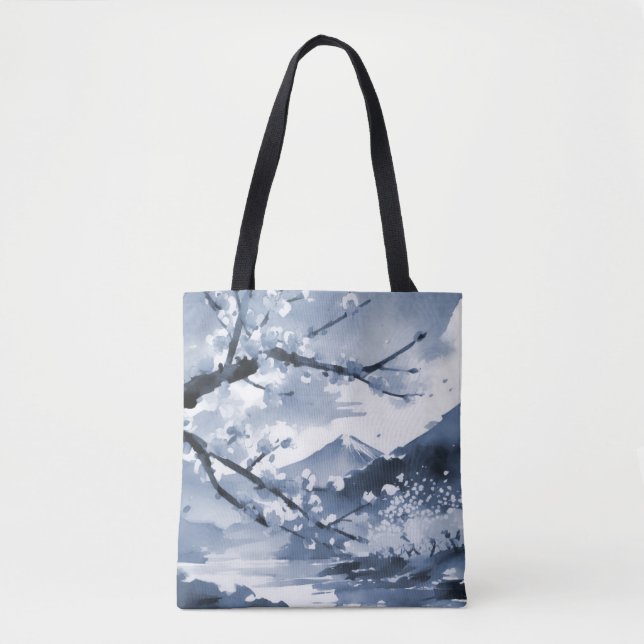 Bolsa Tote Lindas Elegantes Flores de Cerejeira Japonesas (Frente)