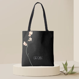 Bolsa Tote Lindas Pretas Florais Boho Fofas 