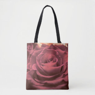 Bolsa Tote Lindas rosas vermelhas rosa flores fotoromânticas
