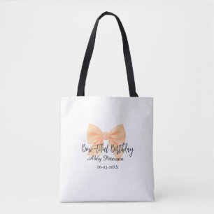 Bolsa Tote lindo aniversário arco laranja nome data simples p