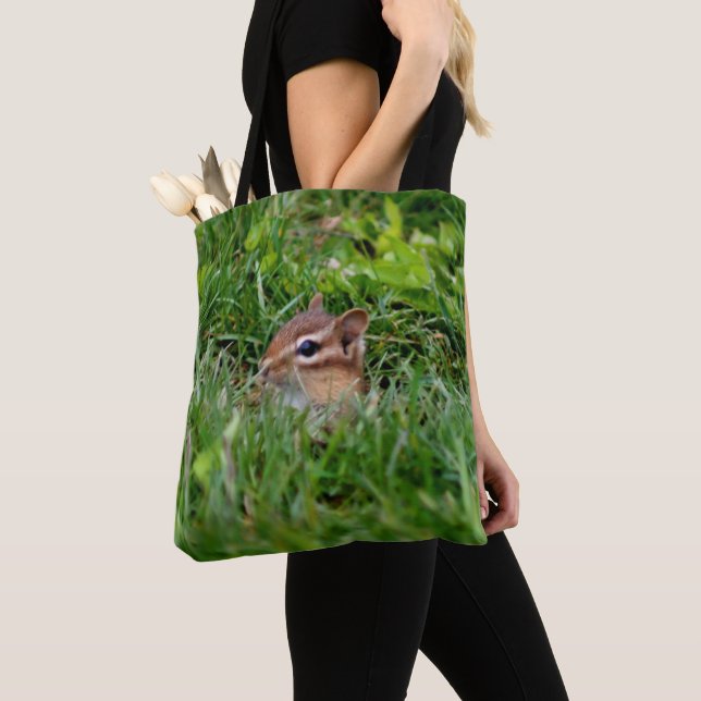 Bolsa Tote Lindo Bebê Esquilo Animais Silvestres  (Close Up)