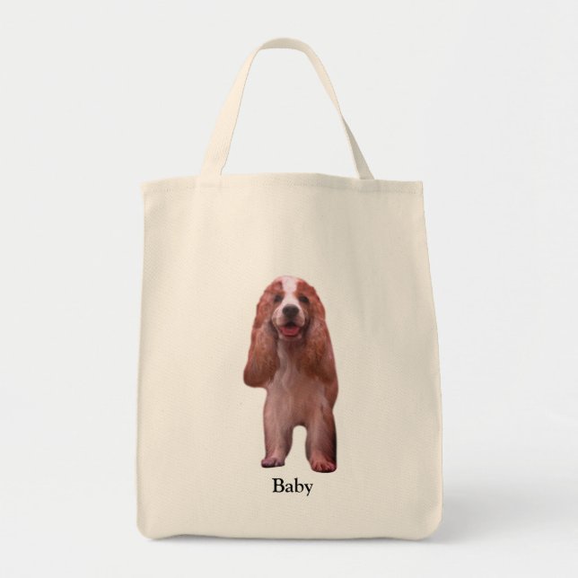 Bolsa Tote Lindo Cão Cocker Spaniel Inglês (Frente)