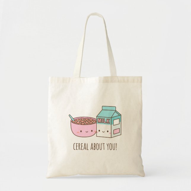 Bolsa Tote Lindo Cereal Sobre Você Adora Puns Tote (Frente)