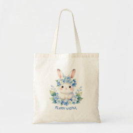 Bolsa Tote Lindo Coelho de Páscoa em Aquarela com Hortênsia