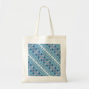 Bolsa Tote Lindo desenho azul decorativo de padrões ucraniano