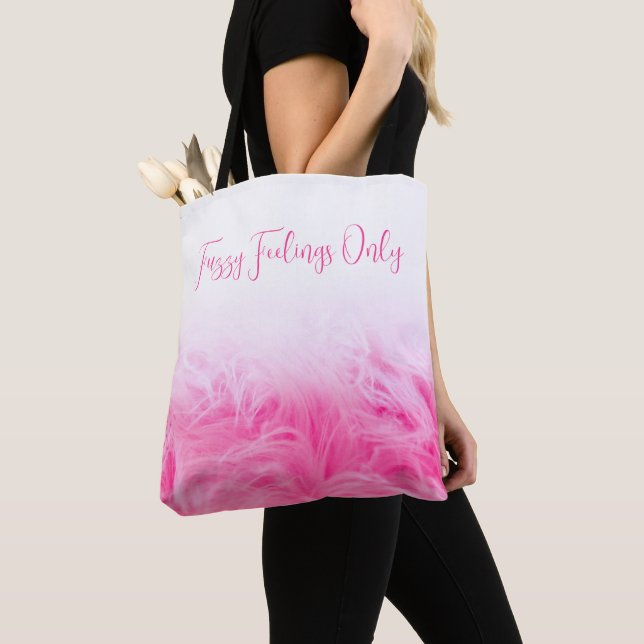 Bolsa Tote Lindo Falso Pelo Fofinho Rosa Personalizado (Close Up)