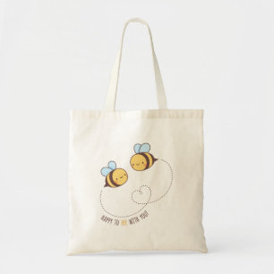 Bolsa Tote Lindo Feliz por Estar com Você Abelhas Zumbindo