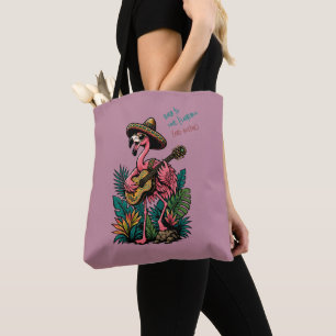Bolsa Tote Lindo Flamingo Sombrero Guitarra Amante do Flamenc