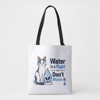Bolsa Tote Lindo Gato Economize Água Lona Ecológica 