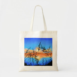 Bolsa Tote Lindo Lago Sunset - Espelho - Pintura Original
