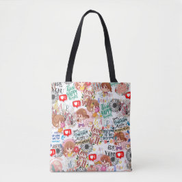 Bolsa Tote Lindo Motivacional – Citação Positiva Kawaii