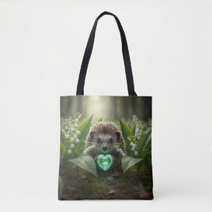 Bolsa Tote Lindo ouriço-cacheiro May com Coração de Esmeralda