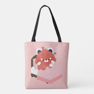 Bolsa Tote Lindo Panda Vermelho Cansado