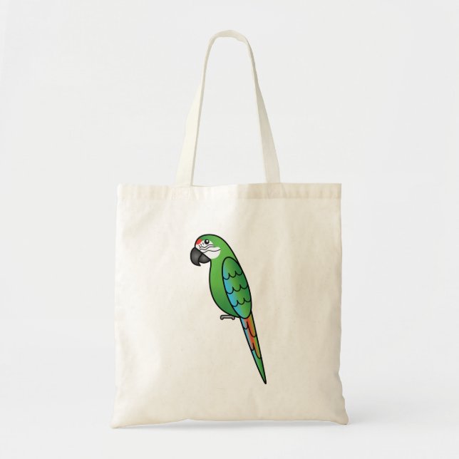 Bolsa Tote Lindo Papagaio Arara de Desenho Militar Fofo (Frente)