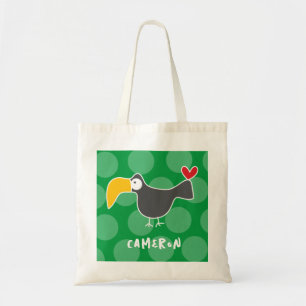 Bolsa Tote Lindo Passarinho Tucano Preto de Desenho Animado D