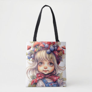 Bolsa Tote Lindo Pequeno Jardim de Campo Gnomo