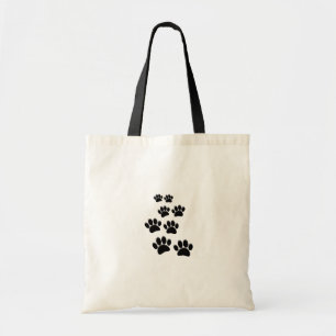 Bolsa Tote Lindo Rastro de Pata de Petinho de Desenho Preto