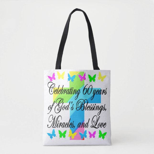 BOLSA TOTE LINDO SACO RELIGIOSO DE 60 ANOS (Frente)