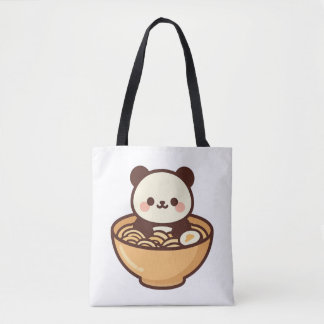 Bolsa Tote Lindo Tazón de Ramen de Panda Kawaii | Adorável N