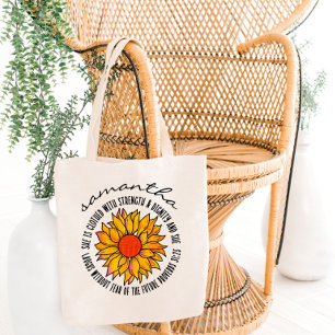 Bolsa Tote Lindo versículo bíblico do girassol Provérbios 31