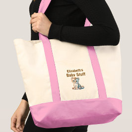 Bolsa Tote Lindos artigos para bebês de leopardo nome rosa ma