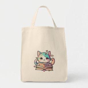 Bolsa Tote lindos gatos incríveis lendo livros de design por 