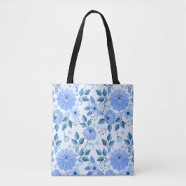 Bolsa Tote lindos padrões sem costura com flores e folhas em